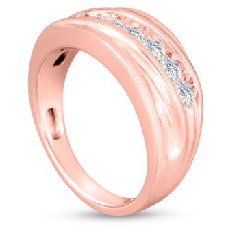 Men's 1ct Diamond Ring In 10K Rose Gold