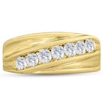Men's 1ct Diamond Ring In 10K Yellow Gold