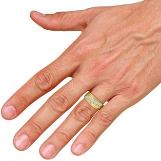 Men's 1ct Diamond Ring In 10K Yellow Gold