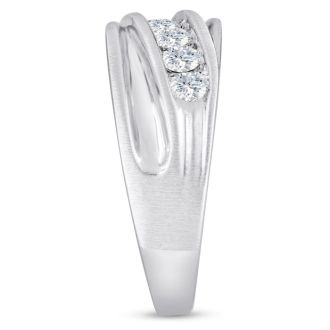 Men's 1ct Diamond Ring In 14K White Gold