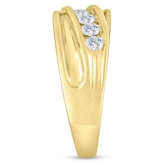 Men's 1ct Diamond Ring In 14K Yellow Gold