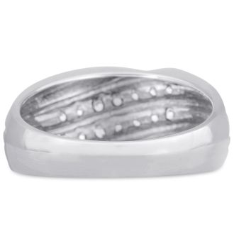 Men's 1/2ct Diamond Ring In 10K White Gold