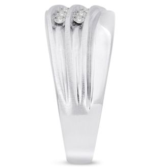 Men's 1/2ct Diamond Ring In 10K White Gold
