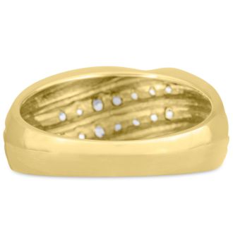 Men's 1/2ct Diamond Ring In 10K Yellow Gold