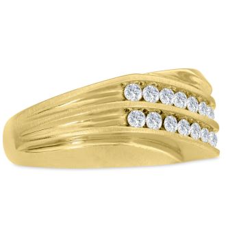 Men's 1/2ct Diamond Ring In 14K Yellow Gold