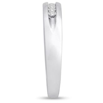 Men's 1/4ct Diamond Ring In 14K White Gold