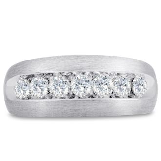 Men's 1ct Diamond Ring In 10K White Gold