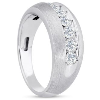 Men's 1ct Diamond Ring In 10K White Gold