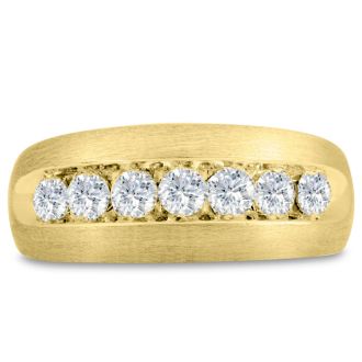 Men's 1ct Diamond Ring In 14K Yellow Gold