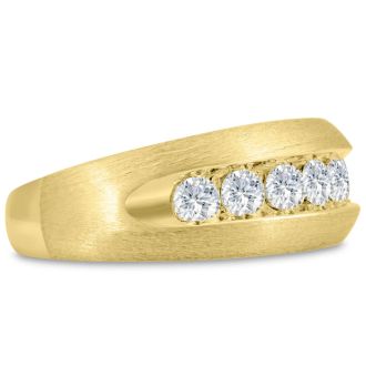 Men's 1ct Diamond Ring In 14K Yellow Gold