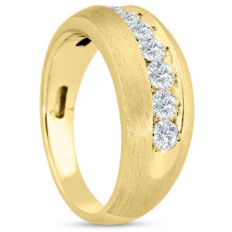 Men's 1ct Diamond Ring In 14K Yellow Gold