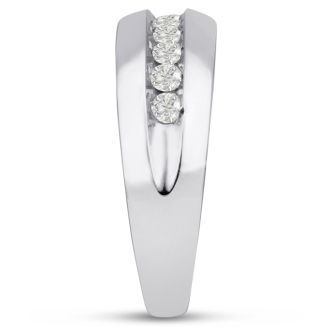 Men's 1/2ct Diamond Ring In 10K White Gold