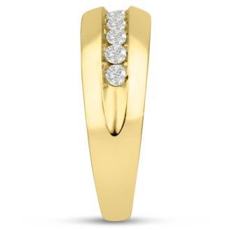 Men's 1/2ct Diamond Ring In 10K Yellow Gold