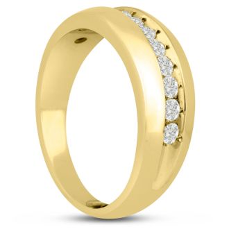Men's 1/2ct Diamond Ring In 10K Yellow Gold