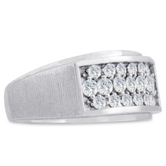Men's 1ct Diamond Ring In 10K White Gold