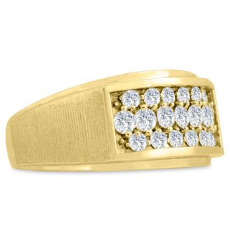 Men's 1ct Diamond Ring In 10K Yellow Gold