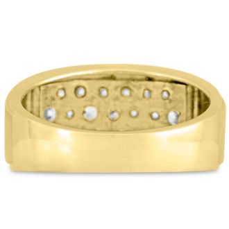 Men's 1ct Diamond Ring In 10K Yellow Gold
