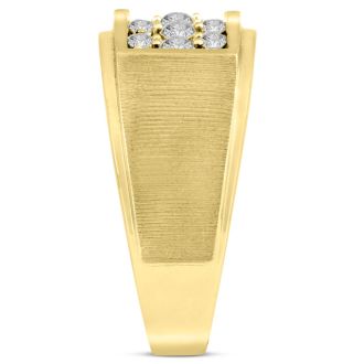 Men's 1ct Diamond Ring In 10K Yellow Gold