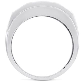 Men's 1ct Diamond Ring In 14K White Gold