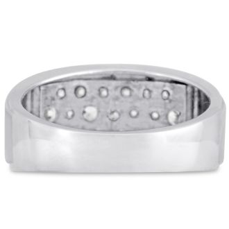 Men's 1ct Diamond Ring In 14K White Gold
