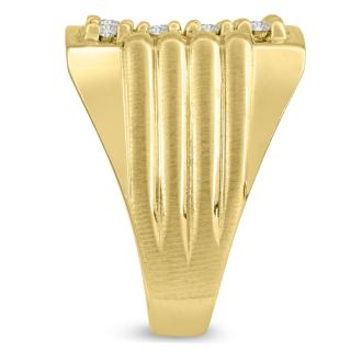 Men's 2ct Diamond Ring In 10K Yellow Gold, I-J-K, I1-I2