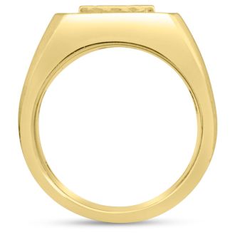 Men's 1ct Diamond Ring In 14K Yellow Gold