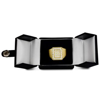Men's 1ct Diamond Ring In 14K Yellow Gold