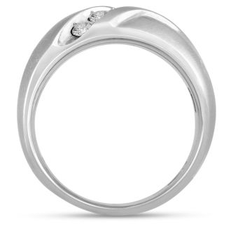 Men's 1/2ct Diamond Ring In 10K White Gold