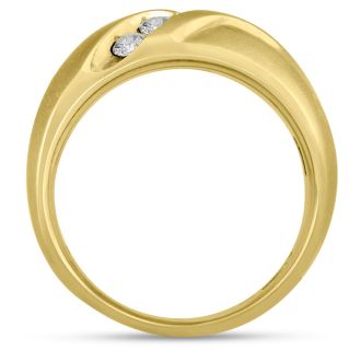 Men's 1/2ct Diamond Ring In 10K Yellow Gold
