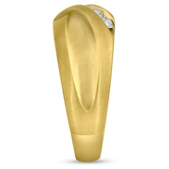Men's 1/2ct Diamond Ring In 10K Yellow Gold