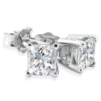 3/4ct Diamond Stud Earrings in 14k White Gold