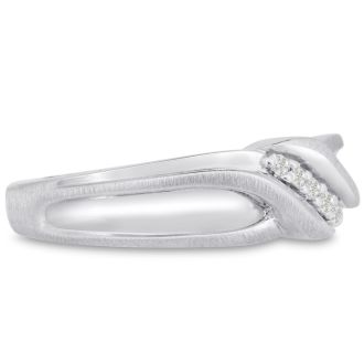 Men's 1/10ct Diamond Ring In 10K White Gold