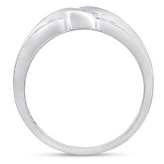 Men's 1/10ct Diamond Ring In 10K White Gold