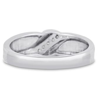 Men's 1/10ct Diamond Ring In 14K White Gold