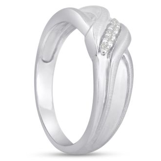 Men's 1/10ct Diamond Ring In 14K White Gold, G-H, I2-I3