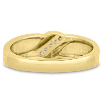 Men's 1/10ct Diamond Ring In 14K Yellow Gold