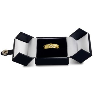 Men's 1/10ct Diamond Ring In 14K Yellow Gold