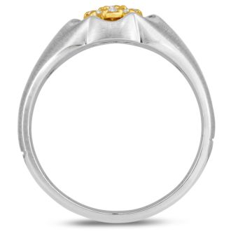 Men's 1/4ct Diamond Ring In 10K Two-Tone Gold