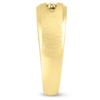 Men's 1/10ct Diamond Ring In 14K Yellow Gold, G-H, I2-I3