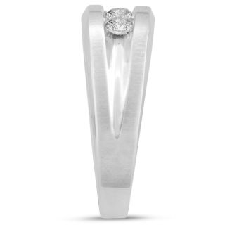 Men's 3/4ct Diamond Ring In 10K White Gold, G-H, I2-I3