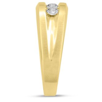 Men's 3/4ct Diamond Ring In 14K Yellow Gold