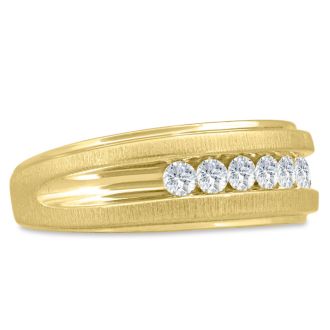 Men's 1/2ct Diamond Ring In 10K Yellow Gold