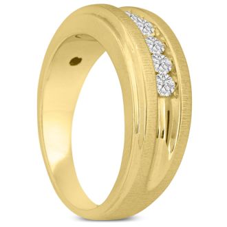 Men's 1/2ct Diamond Ring In 14K Yellow Gold