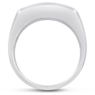 Men's 3/4ct Diamond Ring In 10K White Gold
