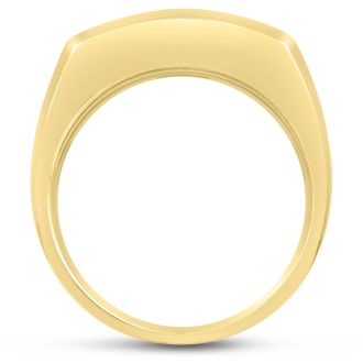 Men's 3/4ct Diamond Ring In 10K Yellow Gold
