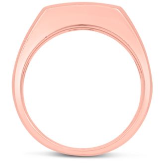 Men's 3/4ct Diamond Ring In 10K Rose Gold, G-H, I2-I3