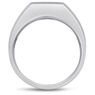 Men's 1/2ct Diamond Ring In 10K White Gold
