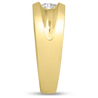 Men's 1/2ct Diamond Ring In 10K Yellow Gold, G-H, I2-I3