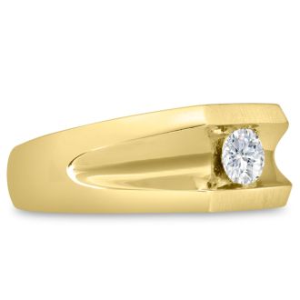 Men's 1/2ct Diamond Ring In 14K Yellow Gold