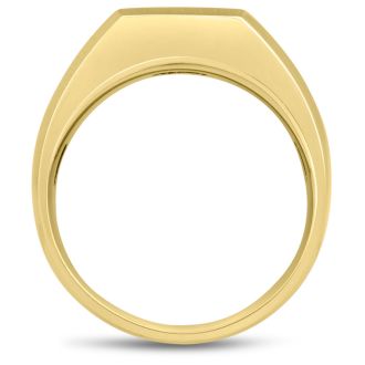 Men's 1/2ct Diamond Ring In 14K Yellow Gold